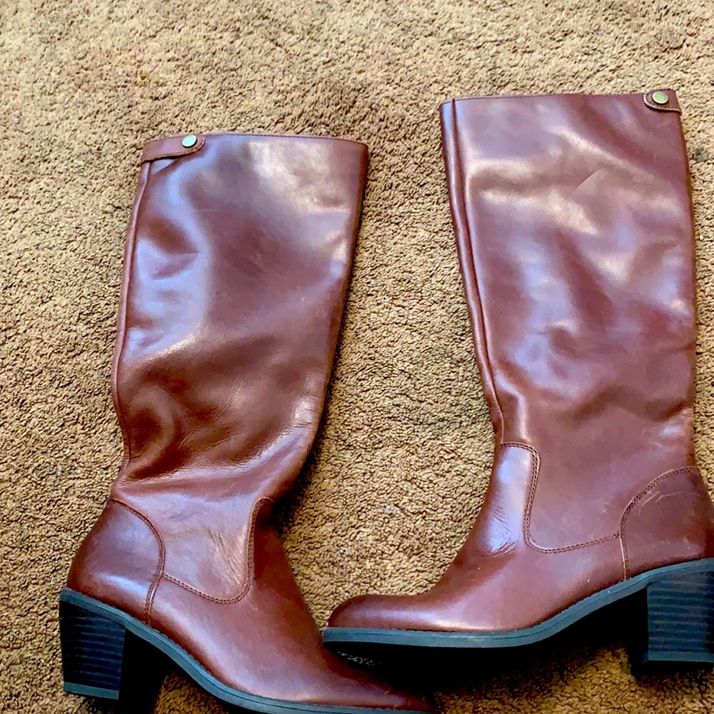 Brown Leather knee boots